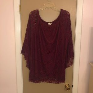 Maroon lace blouse